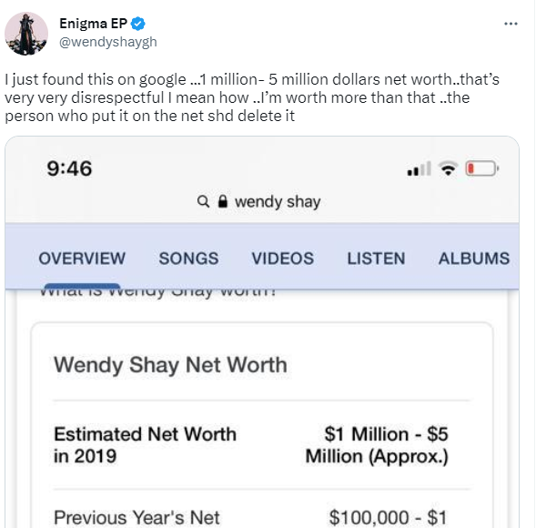 Wendy Shay And Net Worth