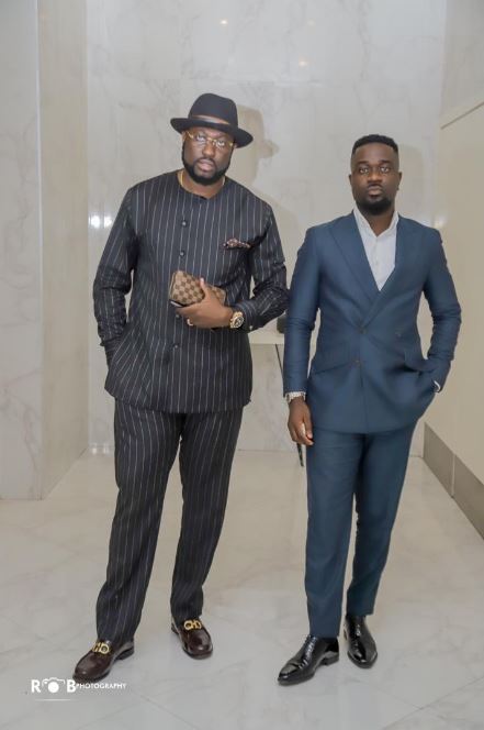 Gold and diamond businessman Dr Sledge with rapper Sarkodie 
