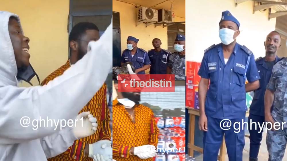 Dancehall King Stonebwoy and businessman Kojo Jones have done a kind gesture by donating items to the Ashaiman Police Station in an effort to fight against coronavirus.