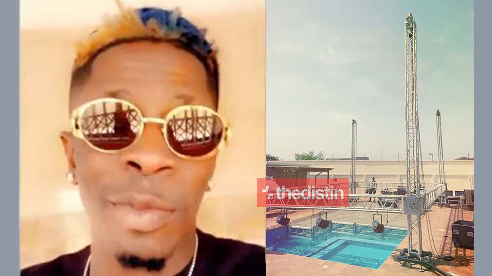 Photos: Shatta Wale Prepares For His "Faith Concert" Sets Up Stage In His House