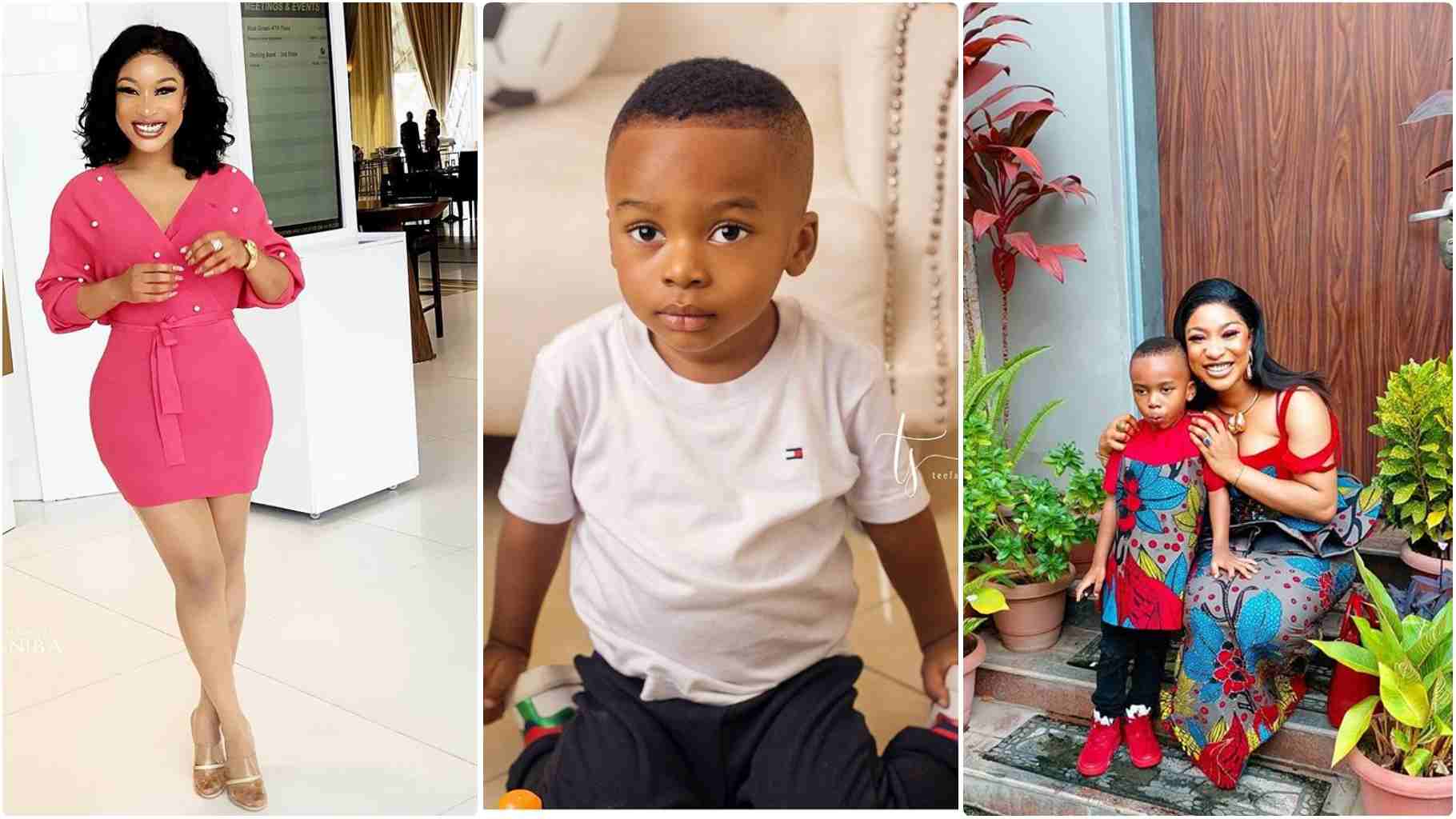 Tonto Dikeh's Son Disgraces Her By Running Away While She Plays Her New Song 'HI'