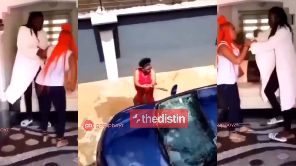 Angry Lady Beats Her Boyfriend And Destroys His Car After She Caught Him Sleeping With Her Bestfriend | Video