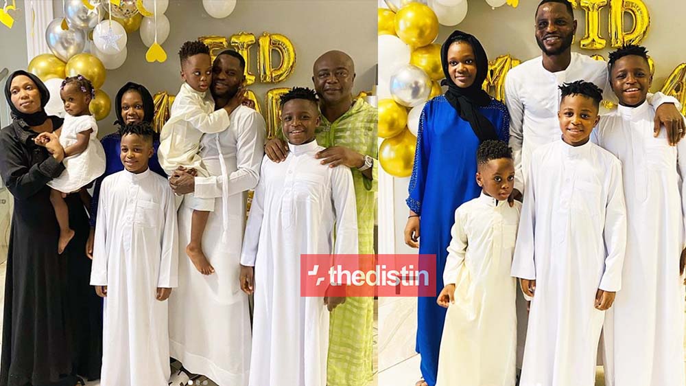 Ghanaian footballer Mubarak Wakaso has shared beautiful photos of his family celebrating Eid-Mubarak.