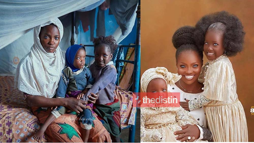 See How Money Has Transformed The Poor Nigerian Lady And Kids With Blue Eye | Photos