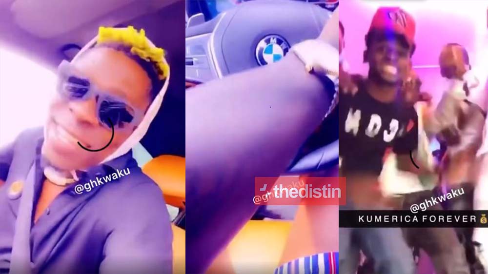 Video Of Shatta Wale Jamming To His "Kumerica Anthem" Song As He Flaunts His BMW 7 Series With His Fans Loving It Already | Watch