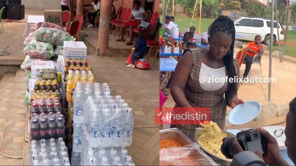 Tracey Boakye Donates Items To Cherubs Orphanage Home In Kumasi As She Shares Food And Drinks To Orphans | Watch Videos