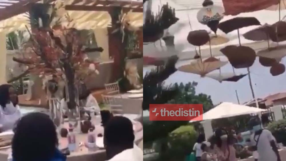 Check Out The Beautiful Wooden Pergola & Paper Lanterns Set Up For Joe Mettle And Salomey Selasie Dzisa's Traditional Wedding