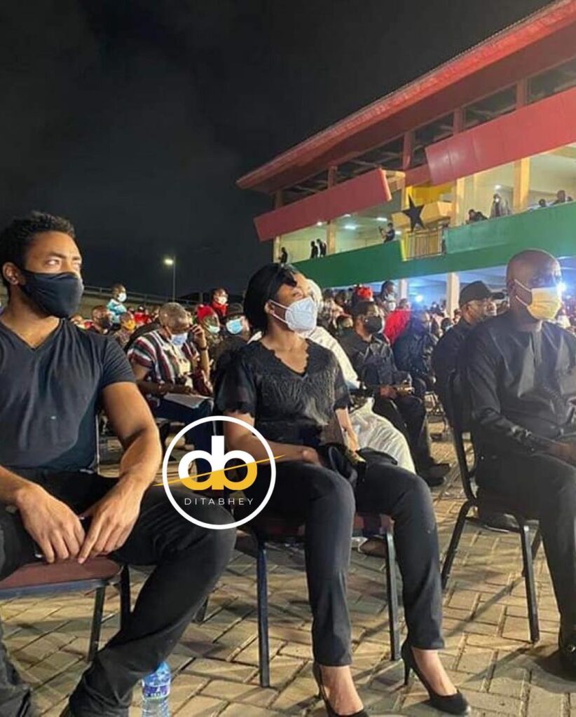 Jerry John Rawlings’ only son Kimathi Rawlings and his elderly sister, Dr. Zanetor Agyeman-Rawlings grace the Night Vigil held in memory of the late former president at Kwame Nkrumah park. 