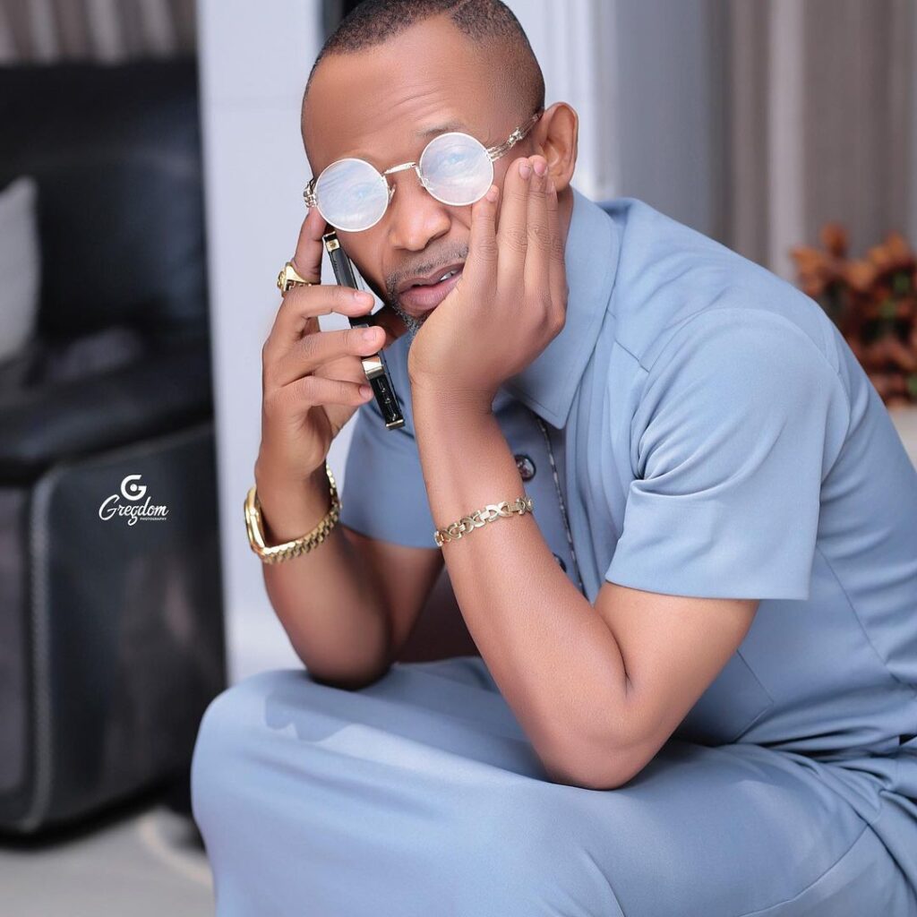 Fadda Dickson, managing director of Despite Media has shared pictures of himself after news on his 'son' Kennedy Osei and Tracy Osei welcoming their twin girls.