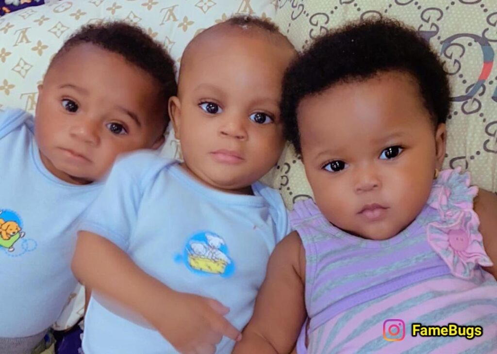 The triplets children of the founder of Anointed Palace Chapel, Rev Obofour and his wife, Bofowaa are 6 months old, new pictures of them growing fast and cute surface online.