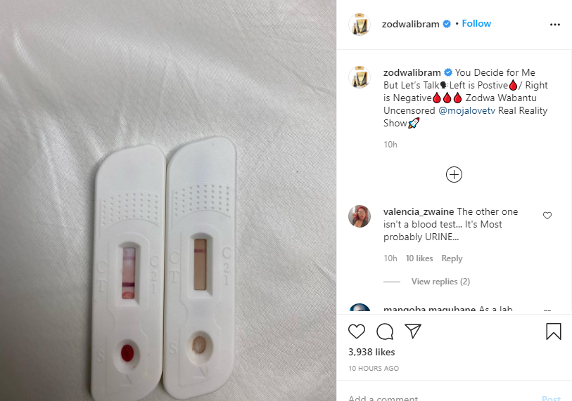 Controversial South African media personality, socialite and naked dancer, Zodwa Rebecca Libram, also known as Zodwa Wabantu has shared video and picture of herself testing for HIV/AIDS.