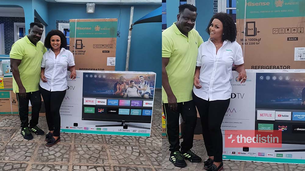 Nana Ama McBrown Donates Flat Screen Tv, Fridge & Other Home Appliances To Koo Fori After His House Got Burnt (Photos)
