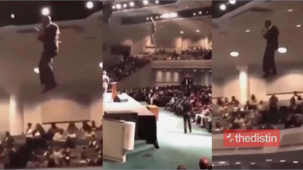 Video Of A Pastor "Descending From The Sky" To His Church Causes Massive Stir On Social Media (Watch)