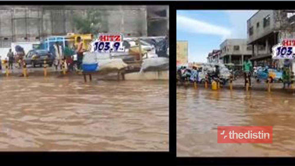 Just In: Ofankor Barrier Floods After Short Rain, Ghanaians Reacts