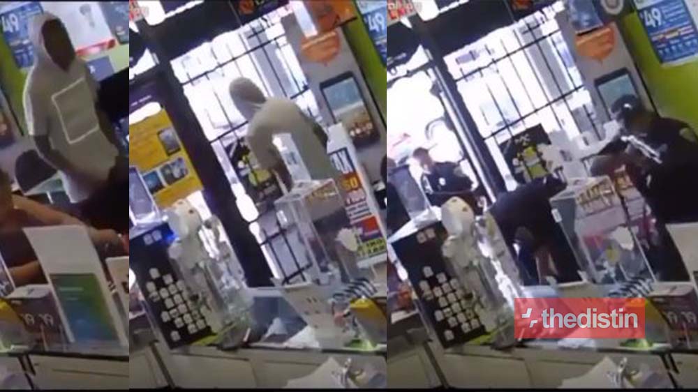 Robbery Gone Wrong: See How This Armed Robber Was Locked In A Super Market After Trying To Steal Their Money (Video)
