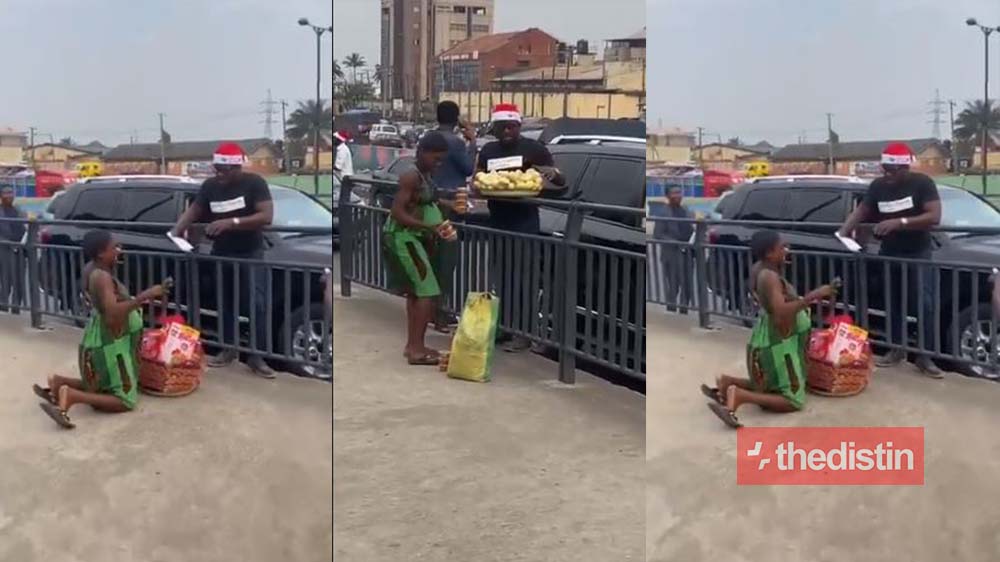 Pregnant Orange Seller Gets Surprised By A Richman, Gives Her Money And Gifts For Christmas, See Her Reaction (Video)