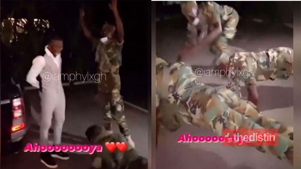 See How These Military Men Greeted Stonebwoy With Push-Ups, He Laughs (Video)