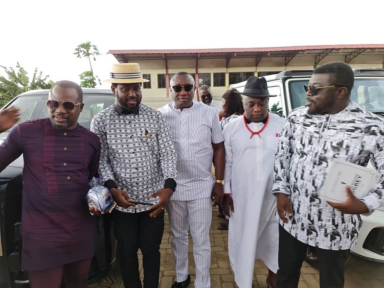 East Legon executive club members led by Dr. Osei Kwame Despite, Chairman and president of the Despite Media and Dr Ernest Ofori Sarpong attend the funeral rite of Abeiku Santana's father.