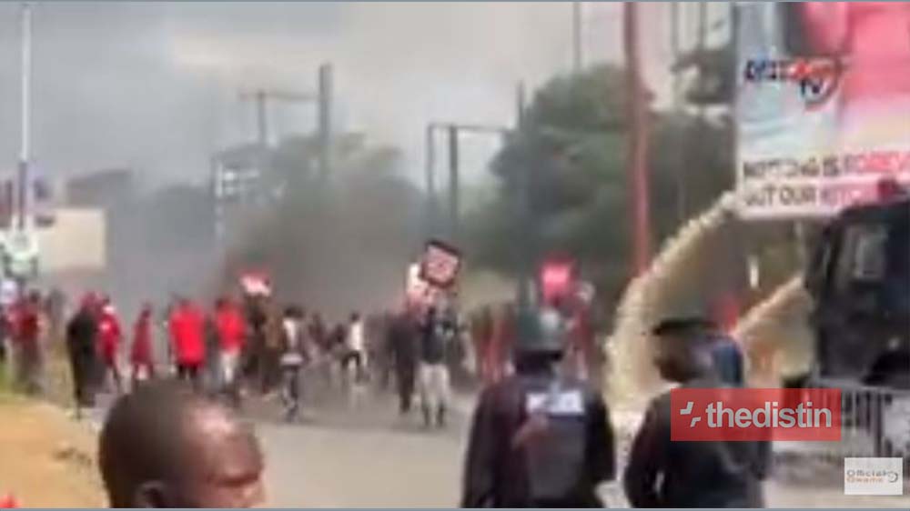 Thousands Of Angry NDC Supporters Clash With The Police At EC Headquarters (Video)