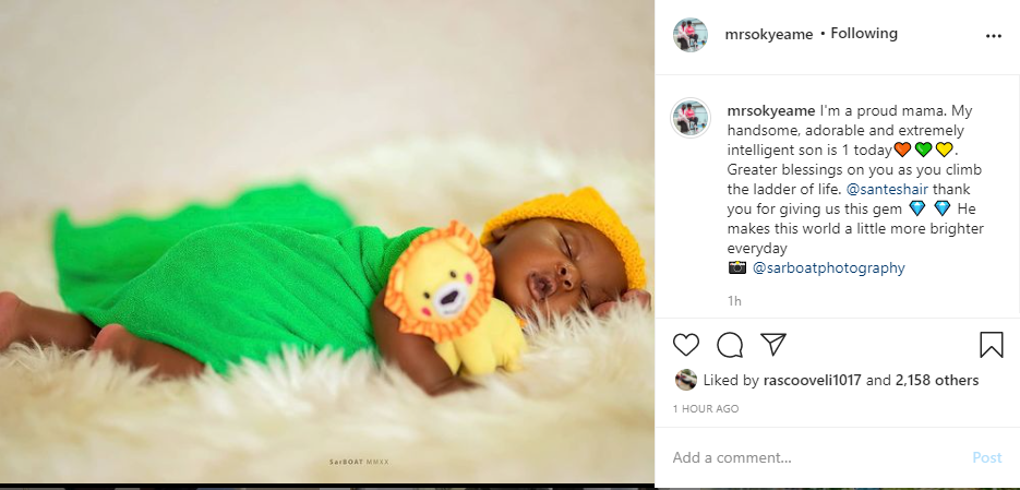 Okyeame Kwame's wife, Annica Nsiah-Apau gives birth to a baby boy after already having a son and a daughte