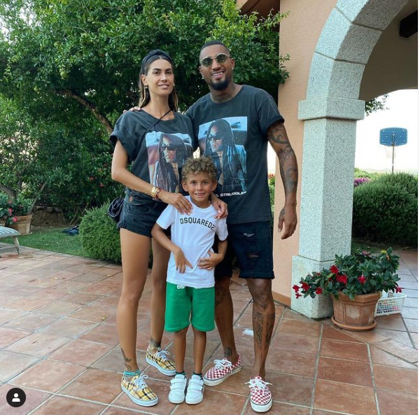 Kevin-Prince Boateng, his wife Melissa Satta and their son, Maddox