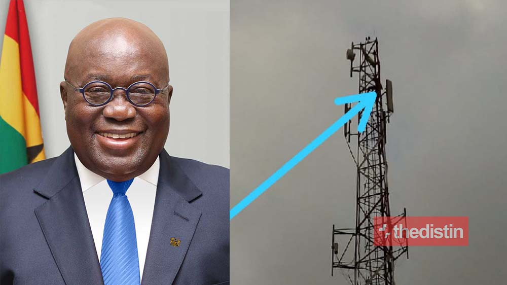 Man Climbs A Telephone Mast At Asenua, Refuses To Get Down Until Nana Addo Wins The Election (Photo)