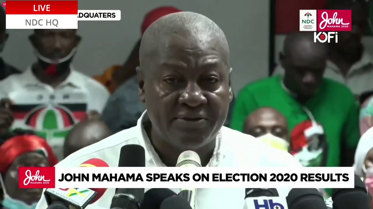 Live: We Will Not Accept The Result By The EC - John Dramani Mahama (Video)