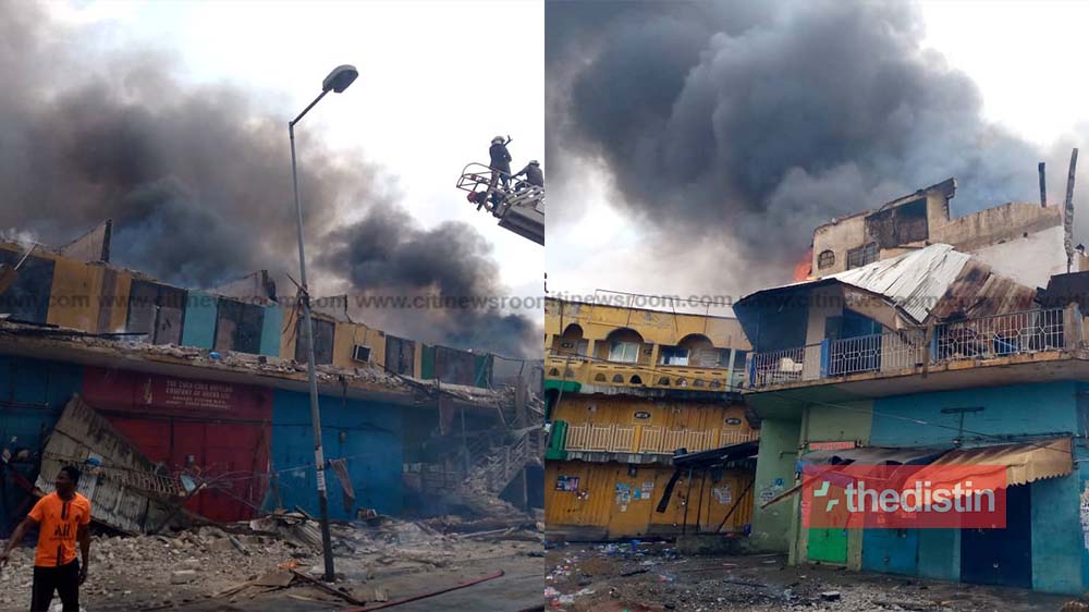 Ashanti Region: Over 100 Shops On Fire At Aboabo Station, Kumasi (Photos)