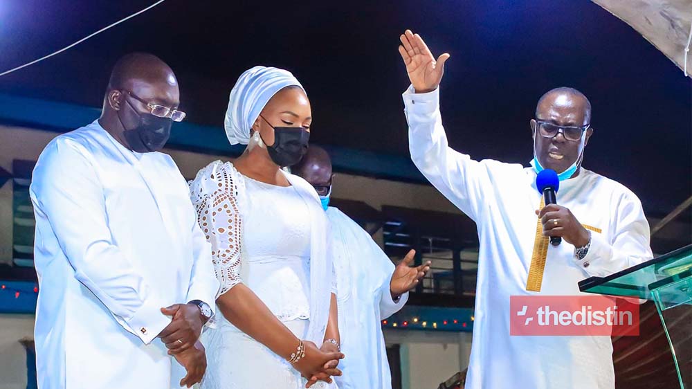 31st Night: Photos Of Bawumia And His Wife Hajia Samira On Church Pulpit Receiving Blessing Causes Stirs
