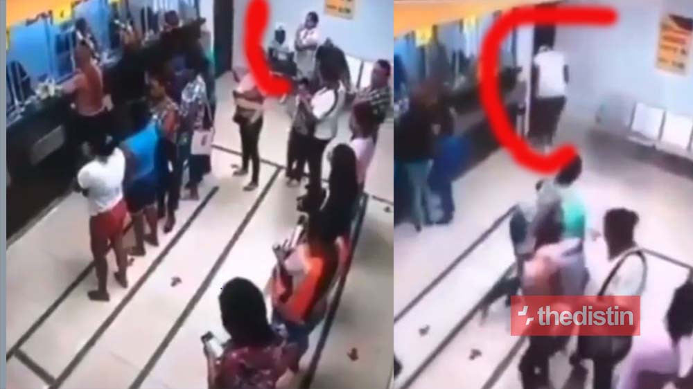 Young Man's 'China' Phone Catches Fire In A Bank, He Removes His "Pant" To Save His Pen!s (Video)