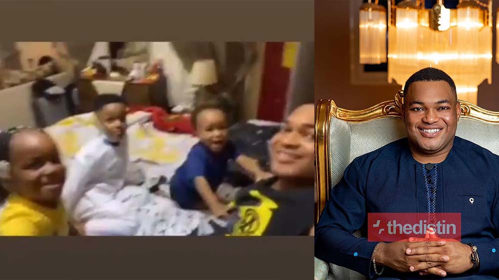 Kwadwo Safo Jnr Shares Lovely Video Spending Some Quality Time With His Children | Watch