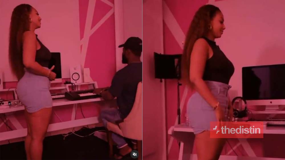 Hajia4Real Shares A Video Of Herself Rehearsing In The Studio For Her Next Freestyle, Ghanaians React (Video)