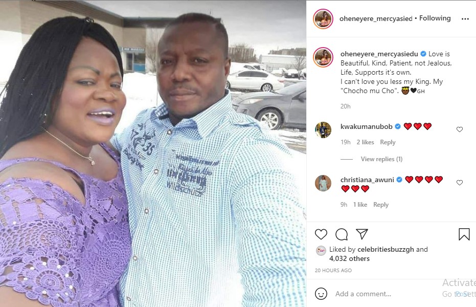 "I can't Love you less"- Mercy Aseidu Eugolizes her husband 1