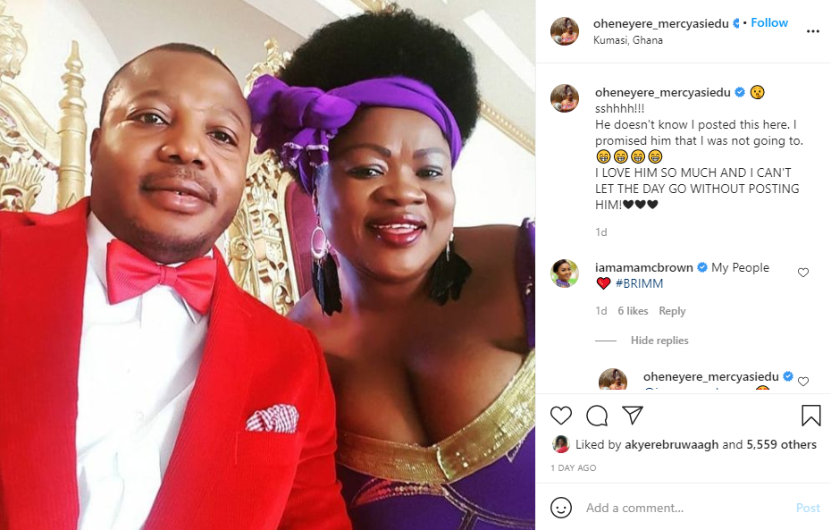Mercy Asiedu Flaunts her husband who is a chief on Social media (photo) 1