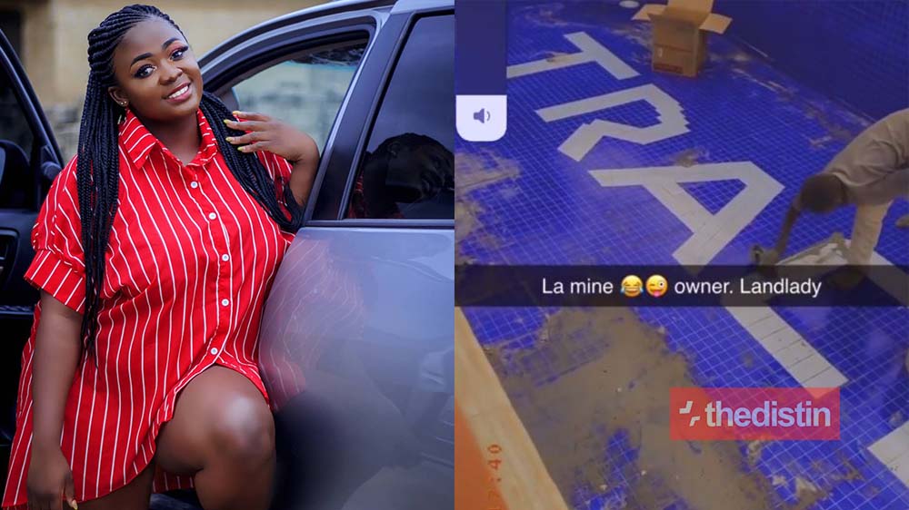 East Legon Land Lady Tracey Boakye Customizes Her Swimming Pool In New Video | Watch