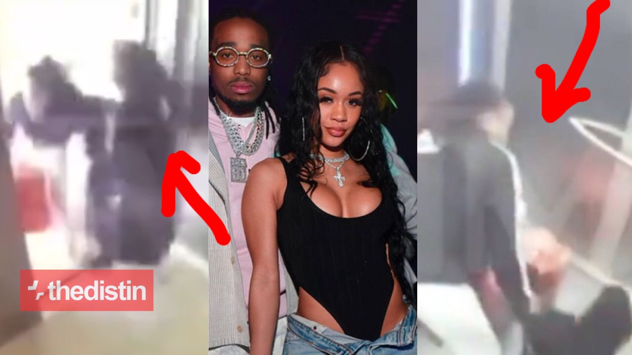 Rapper Quavo and His Girlfriend Saweetie Fighting in an Elevator