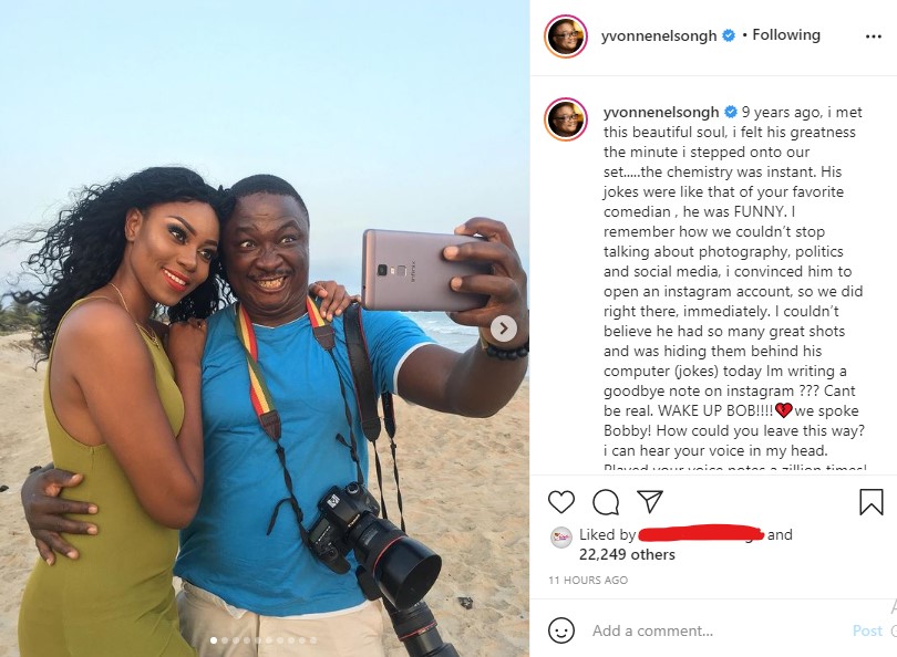 Yvonne Nelson Bursts Into Tears On Bob Pixel's One-Week Observation As She Shares Their Memories 