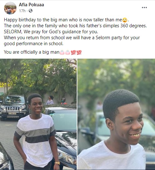 Head of Programs at Despite Media Group, Afia Pokuaa aka Vim Lady celebrates her son, Selorm on his birthday with adorable pictures.