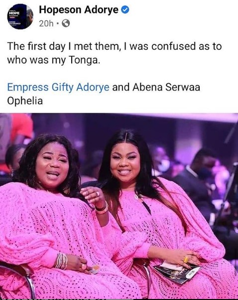 "I Was Confused As To Who Was My Tonga" - Hopeson Adorye Says After Meeting Gifty Osei And Her Lookalike, Abena Serwaa Ophelia