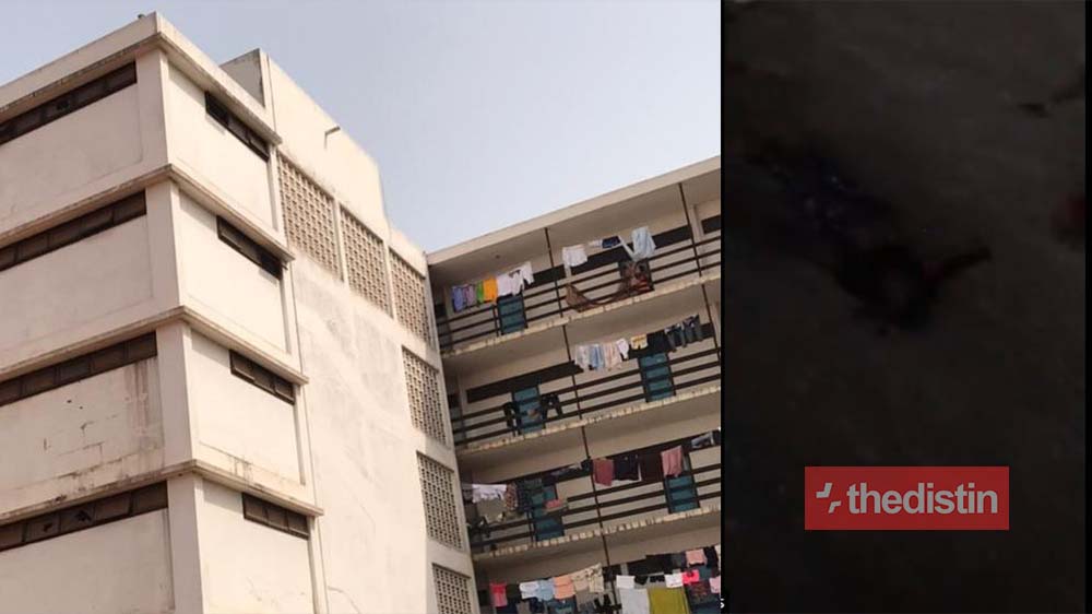 Sad: Legon Student Feared Dead After Falling From The 4th Floor Of Mensah Sarbah Hall (Video)