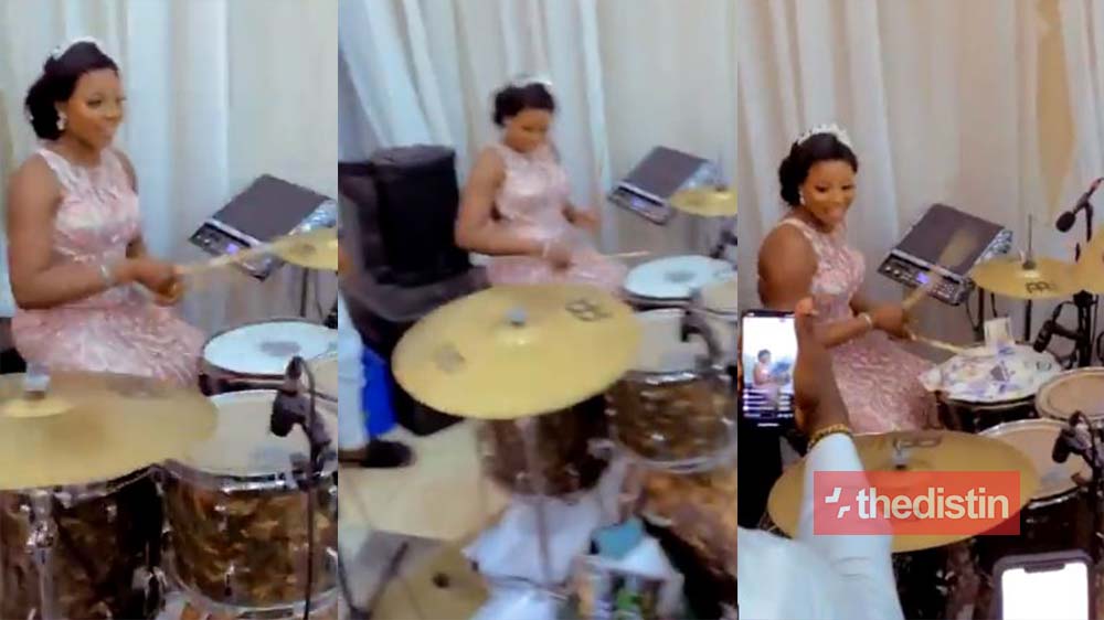 Netizens React To Viral Video Of A Talented Bride Showing Off Her Drumming Skills At Her Wedding Reception