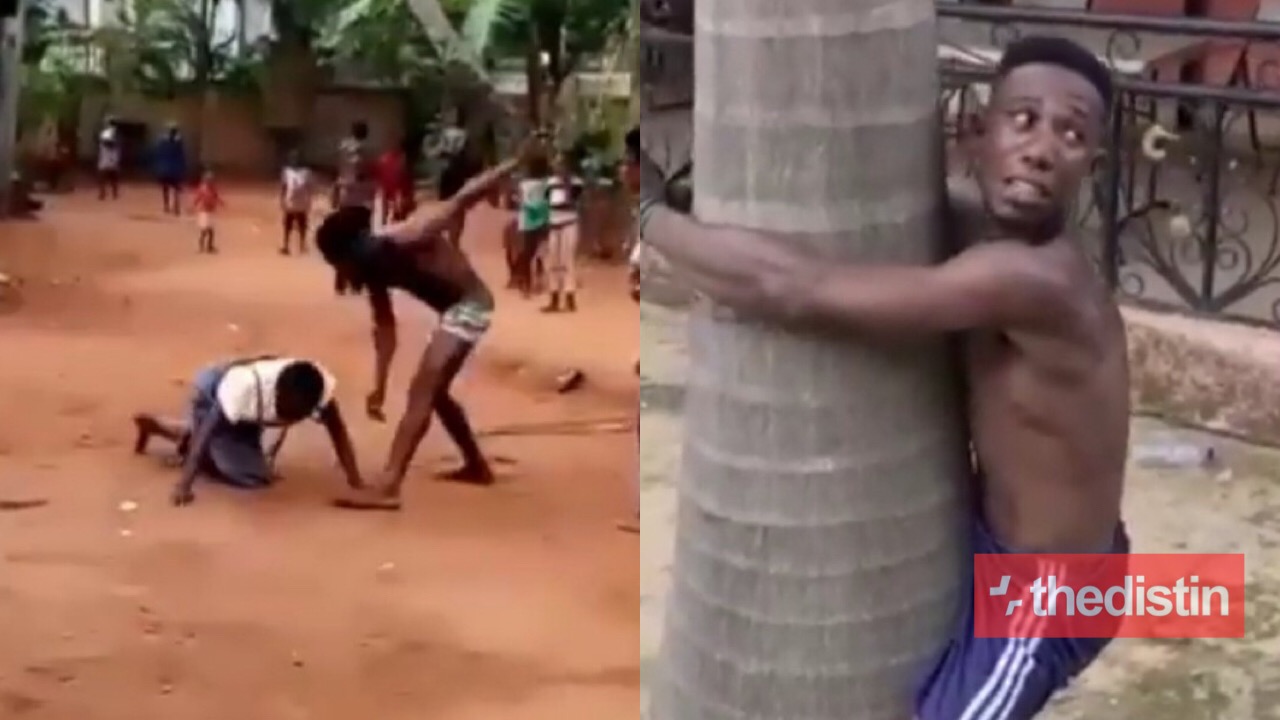 Man beating his mother
