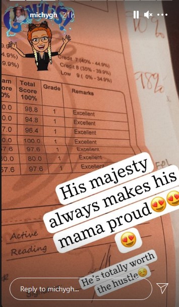 Shatta Michy Drops Excellent Academic Report Of Majesty, Her Son With Shatta Wale | Photo