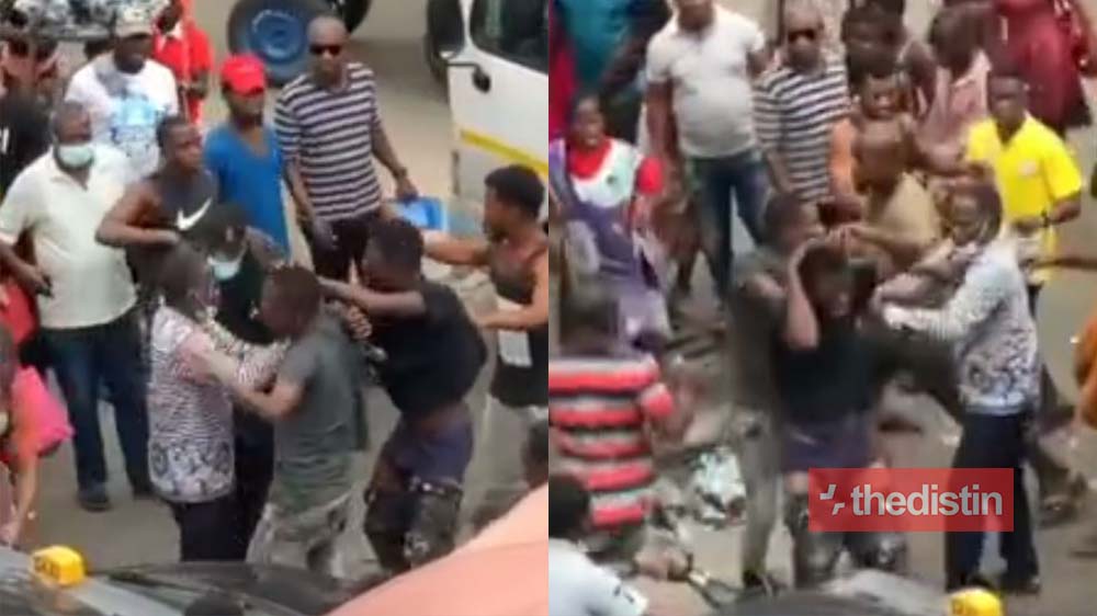 Two Thieves Beaten Mercilessly And Arrested In Accra After They Were Caught Stealing (Video)