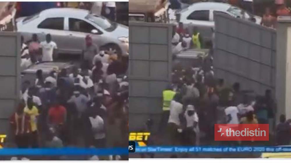 Watch The Moment Olympics And Hearts Of Oak Supporters Broke The Gate To Enter The Stadium (Video)