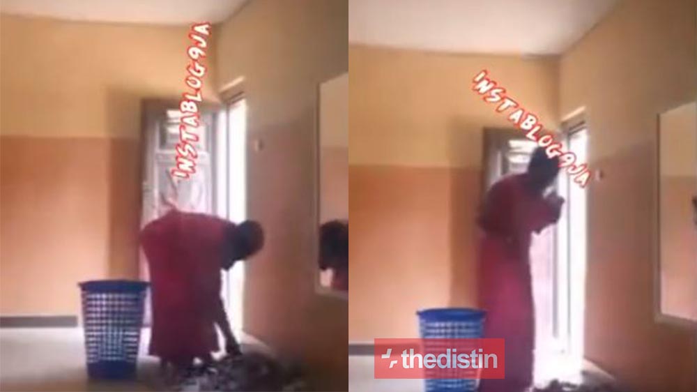 Lady Caught On Camera Stealing Church Offering, See How She Took Her Time To Select The Monies (Video)