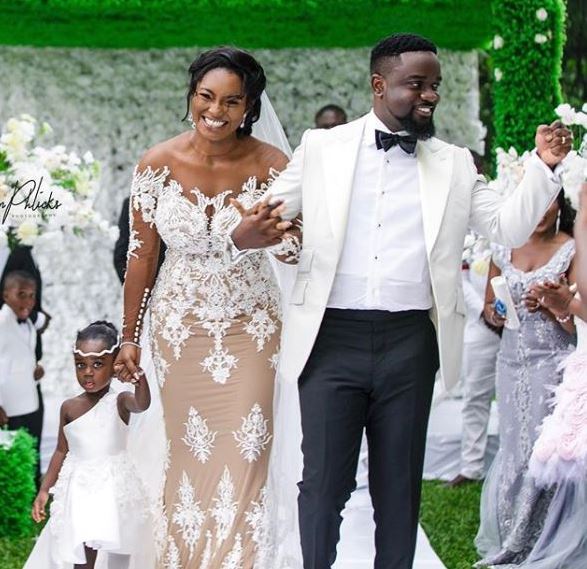 Tracy SarkCess and Sarkodie at their wedding 