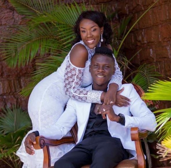 Stonebwoy with his wife, Dr. Louisa Ansong on their wedding day