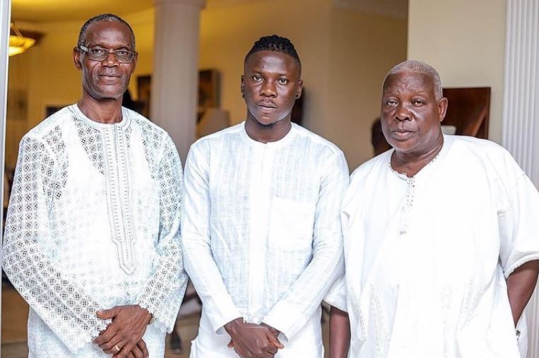 Stonebwoy with his dad (on the Right) and an elder (on the Left)