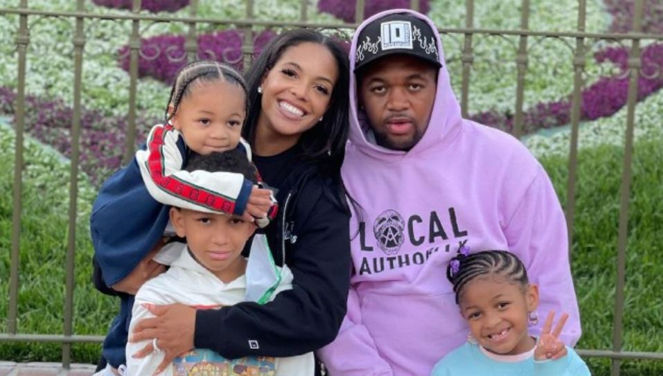 DJ Mustard with his ex-wife and their kids